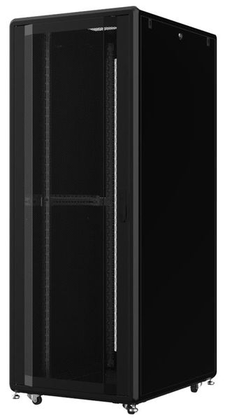 Шафа серверна, підлогова, 42U, 19', Mirsan 'GTS', Black (RAL 9005), 800 х 1000 мм, IP20, перфоровані двері, вентиляційні отвори, до 2000 кг (MR.GTS42U81DE.01) 282939 фото