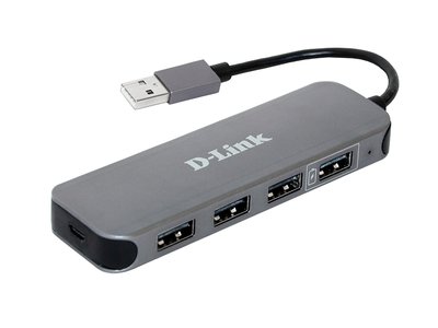 USB 2.0 концентратор D-Link DUB-H4, Black, 4 порти, до 480 Мбіт/с 166912 фото