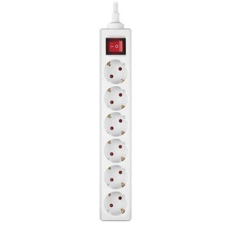 Фильтр сетевой REAL-EL RS-6 Protect M, 6 розеток, 5 м, White (EL122300035) 304946 фото