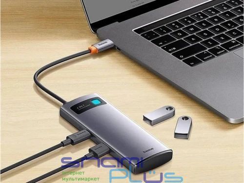 Хаб USB Baseus Metal Gleam, Grey (WKWG070013) 323222 фото