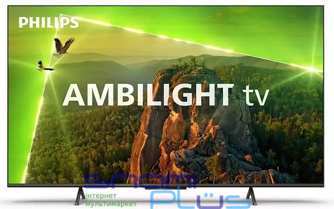 Телевизор 43' Philips 43PUS8118/12, Black, LED, 3840x2160, 60 Гц, Smart TV, подсветка Ambilight, HDR10+, 2x10 Вт (Dolby Atmos), DVB-T/T2/T2-HD/C/S/S2, 3xHDMI, 2xUSB 269532 фото