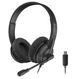 Навушники A4Tech HU-10, Black, USB, поворотний мікрофон 240712 фото
