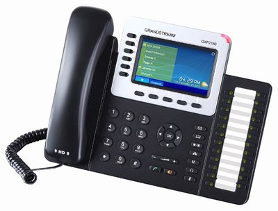 IP-Телефон Grandstream GXP2160 Enterprise, Black, 6 ліній, до 6 SIP облікових записів, екран 4.3' (480x272), Bluetooth, 222 x 210 x 93 мм 225482 фото