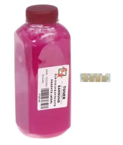 Тонер + чип Samsung CLP-320/325, CLX-3180/3185, Magenta, 45 г, AHK (1500232) 51442 фото
