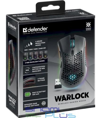 Мышь беспроводная Defender Warlock GM-709L, Black (52709) 288637 фото
