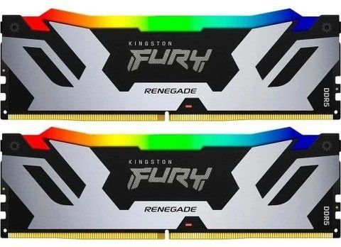 Память 16Gb x 2 (32Gb Kit) DDR5, 7200 MHz, Kingston Fury Renegade RGB, Black (KF572C38RSAK2-32) 279569 фото