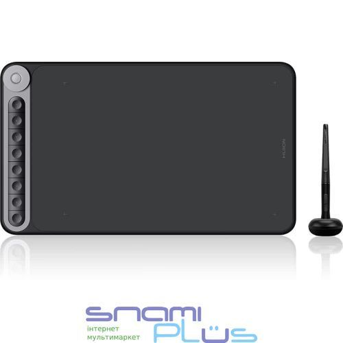 Графический планшет Huion Inspiroy Dial Q620M + перчатка, Black/Grey 297103 фото
