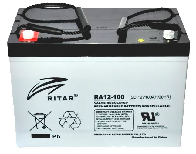 Батарея для ДБЖ 12В 100Aч Ritar RA12-100, ШхДхВ 328x172x215 (RA12-100) 204695 фото