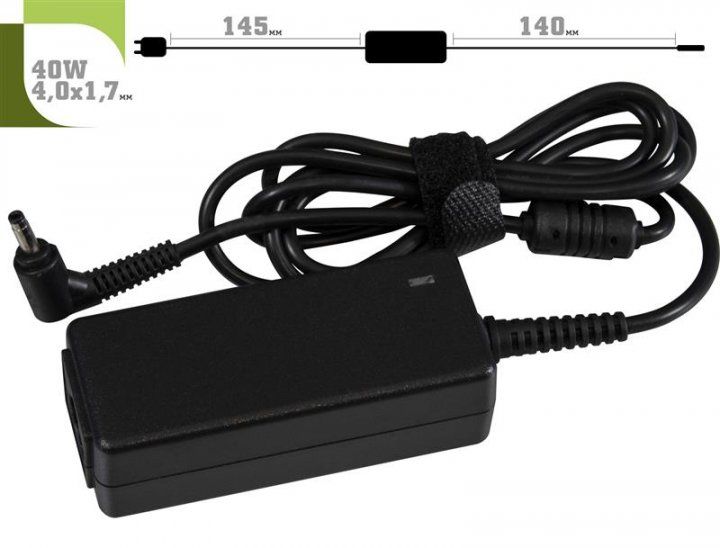 Блок питания 1stCharger для ноутбуков HP 40W 19.5V 2.05A 4.0x1.7 силовой кабель Retail BOX (AC1STHP40WD) 234675 фото