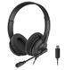 Навушники A4Tech HU-10, Black, USB, поворотний мікрофон 240712 фото 1