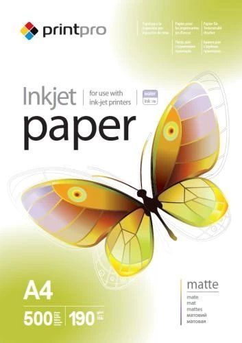 Фотопапір PrintPro, матовий, A4, 190 г/м&sup2;, 500 арк (PME190500A4) 122903 фото