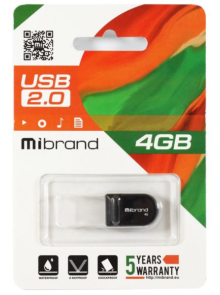 USB Flash Drive 4Gb Mibrand Scorpio, Black (MI2.0/SC4M3B) 213974 фото