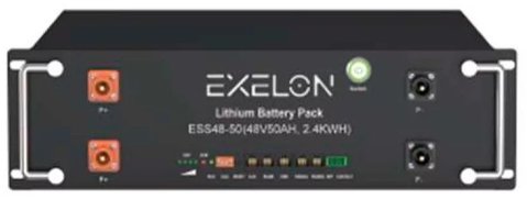 Акумуляторна батарея Exelon LiFePO4, 48V, 50AH, 2400Wh, 482x450x133mm, 6000 циклів, 25,6кг 290136 фото