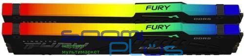 Память 16Gb x 2 (32Gb Kit) DDR5, 6400 MHz, Kingston Fury Beast RGB (EXPO), Black (KF564C32BBEAK2-32) 287360 фото