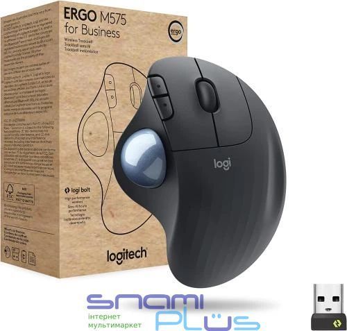 Трекбол бездротовий Logitech ERGO M575 for Business, Graphite (910-006221) 263108 фото