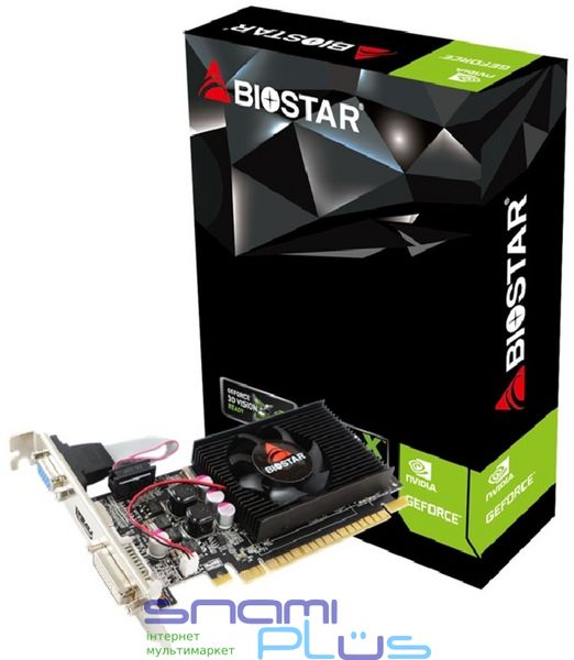 Видеокарта GeForce 210, Biostar, 1Gb GDDR3, 64-bit, VGA/DVI/HDMI, 589/1333 MHz, Low Profile (VN2103NHG6-TB1RL-BS2) 225065 фото