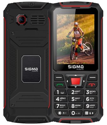 Мобільний телефон Sigma mobile X-treme PR68, Black/Red, 2 Mini-SIM , 2.8' (240x320), microSD (max 32Gb), Cam 0,3Mp, no GPS, no Wi-Fi, BT, FM, MP3, Li-Ion 4000mAh 231295 фото