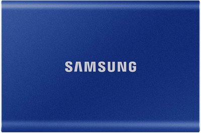 Зовнішній накопичувач SSD, 1Tb, Samsung Portable SSD T7, Blue, USB 3.2, 3D TLC, 1050/1000 MB/s, металевий корпус, 256-бітове шифрування AES, 85 x 57 x 8 мм, 58 г (MU-PC1T0H/WW) 205286 фото