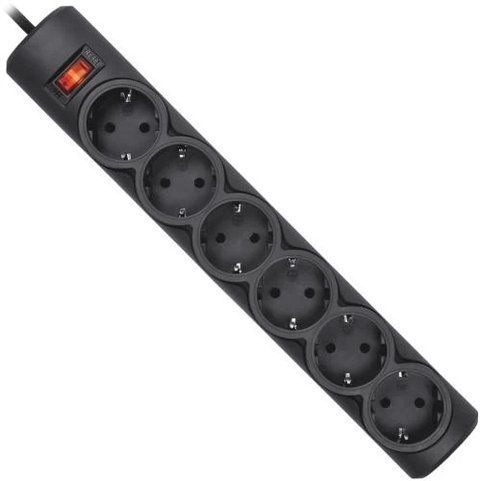 Фільтр мережевий Defender DFS 151, 6 розеток, 1.8 м, Black (99494) 204864 фото
