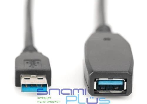 Кабель USB 3.0 AM - USB AF, 20 м, Black, Digitus, активний (DA-73107) 261612 фото
