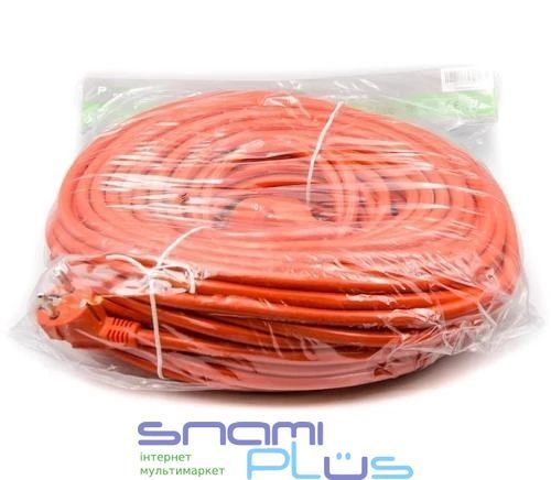 Подовжувач мережевий PowerPlant, 1 розетка, 40 м, Red (PPCA16M40S1L) 278573 фото