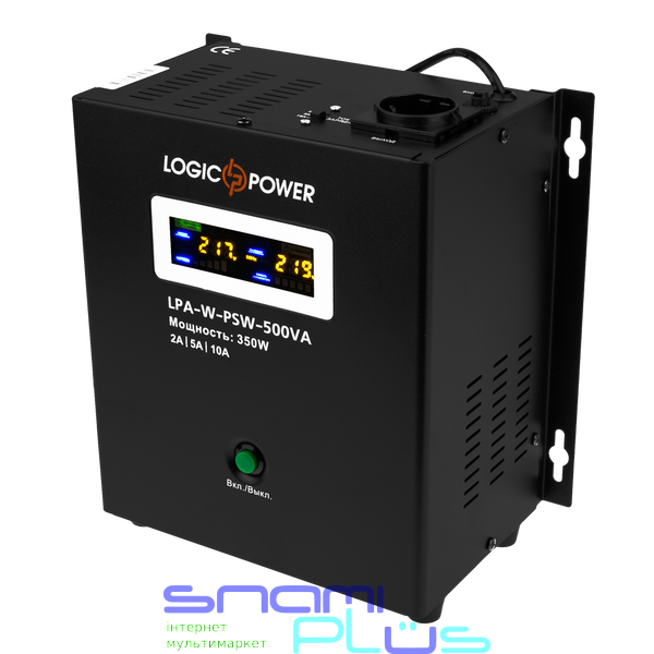 Источник бесперебойного питания LogicPower LPA-W-PSW-500VA Black, 350 Вт 2A/5A/10A с правильной синусоидой 12 В, клеммы (LPA-W-PSW-500VA) 204335 фото