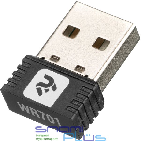 Мережевий адаптер USB 2E PowerLink WR701 N150, Black, 2.4GHz (802.11b/g/n), чіп MTK7601 (2E-WR701) 226454 фото
