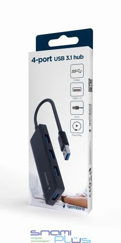 Хаб USB Gembird UHB-U3P4-03, Black 301711 фото