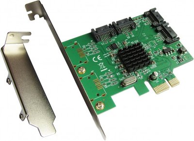 Контролер PCI-Express X1 - Dynamode 4х ATA III (6 Гбіт/сек), 4 внутр. канали, чіпсет Marvell 88SE9215 (PCI-E-4xSATAIII-6G) 224707 фото