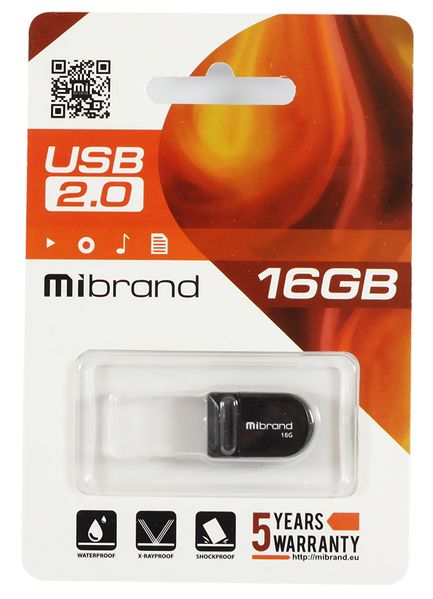 USB Flash Drive 16Gb Mibrand Scorpio, Black (MI2.0/SC16M3B) 214032 фото