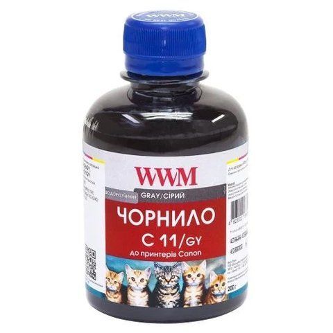 Чорнило WWM Canon CLI-426G/521G, Grey, 200 мл, водорозчинне (C11/GY) 48563 фото
