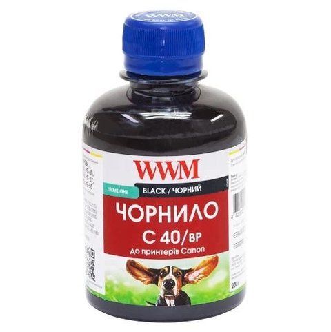 Чорнило WWM Canon PG-37/40/50, PGI-5Bk, BCI-15, Black, 200 мл, пігментне (C40/BP) 33175 фото