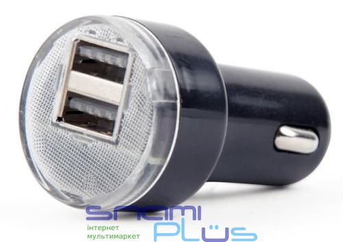 Автомобільний зарядний пристрій EnerGenie, 2xUSB, 2.1A (EG-U2C2A-CAR-02) Black 218436 фото