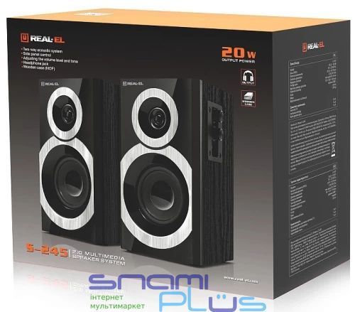 Колонки 2.0 REAL-EL S-245 Black 299264 фото