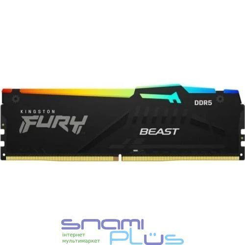 Память 32Gb DDR5, 5600 MHz, Kingston Fury Beast RGB, Black (KF556C36BBEA-32) 261815 фото