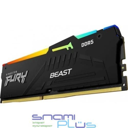 Память 32Gb DDR5, 5600 MHz, Kingston Fury Beast RGB, Black (KF556C36BBEA-32) 261815 фото