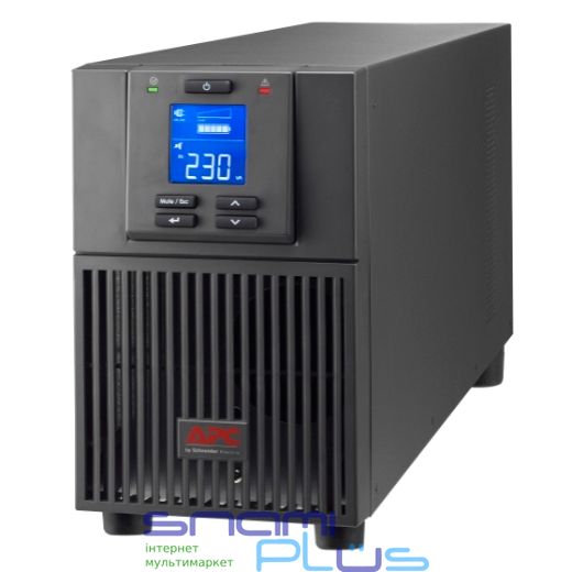 Источник бесперебойного питания APC Easy UPS On-Line 2000VA, Black, 1600 Вт, 4xC13, SRV, USB/RS-232, LCD экран, синусоидальный сигнал, IP20, 238x145x400 мм, 16.8 кг (SRV2KI) 179460 фото