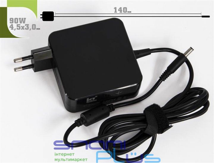 Блок питания 1stCharger для ноутбуков Dell 90W 19.5V 4.62A 4.5x3.0 Wall Mount Retail BOX (WM1ST19.5V90W4530D) 234682 фото