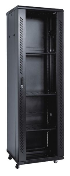 Шафа серверна, підлогова, 42U, 19', Kingda, Black (RAL 9004), 600 х 1000 мм, IP20, вентиляційні отвори, до 800 кг (KD-002-6042) 268892 фото