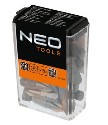 Набір біт NEO Tools 06-011, хрестоподібний (Phillips/PH), 20 шт 259464 фото