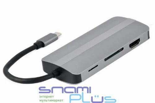 Хаб USB Cablexpert "8-in-1", Grey (A-CM-COMBO8-02) 258263 фото