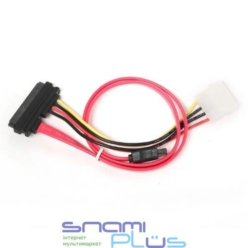 Кабель SATA, Red, 35 см / 13.5 см, Cablexpert, комбинированный с питанием (CC-SATA-C1) 207535 фото