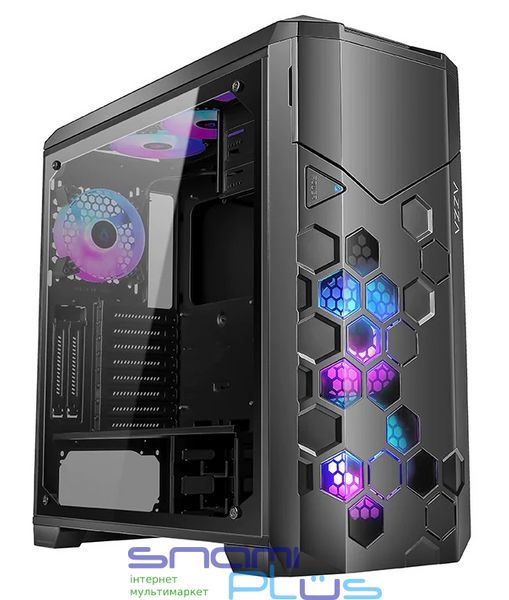 Корпус AZZA Storm ARGB, Black, без БП, Full Tower, для EATX / ATX / Micro ATX, 2xUSB 3.0 / 2xUSB 2.0, 5x120 мм ARGB, макс. CPU - 175 мм / VGA - 420 мм, боковая панель из закаленного стекла (CSAZ-6000ARGB/B) 267124 фото