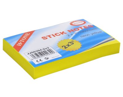 Блок паперу для нотаток 51х76 мм, Yellow, 100 арк, H-Tone (JJ50304-1) 266299 фото