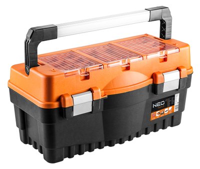 Ящик для інструментів NEO Tools 20', пластмасовий, 547x271x278 мм, Black-Orange (84-105) 191707 фото