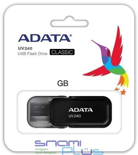 Флеш накопитель USB 32Gb ADATA UV240, Black, USB 2.0 (AUV240-32G-RBK) 274974 фото