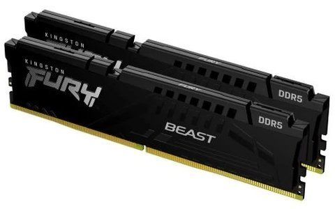 Память 16Gb x 2 (32Gb Kit) DDR5, 6800 MHz, Kingston Fury Beast (EXPO), Black (KF568C34BBEK2-32) 287417 фото