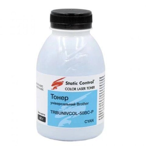 Тонер Brother Universal, Cyan, 50 г, Static Control (TRBUNIVCOL-50BC-P) 222436 фото