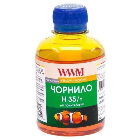 Чорнило WWM HP 22/110/121/122/134/135/136/141/901, Yellow, 200 мл, водорозчинне (H35/Y) 31700 фото