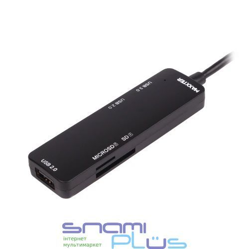 Хаб USB Maxxter HU3C-3PTF-01, Black 301713 фото
